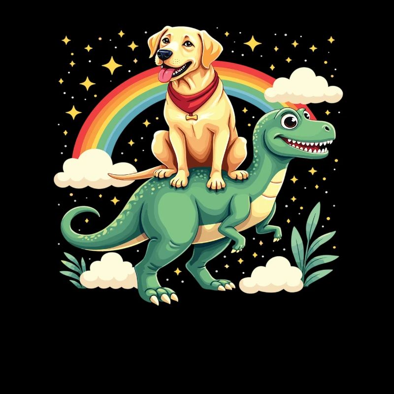 Labrador Hund Dinosaurier Regenbogen Labrador