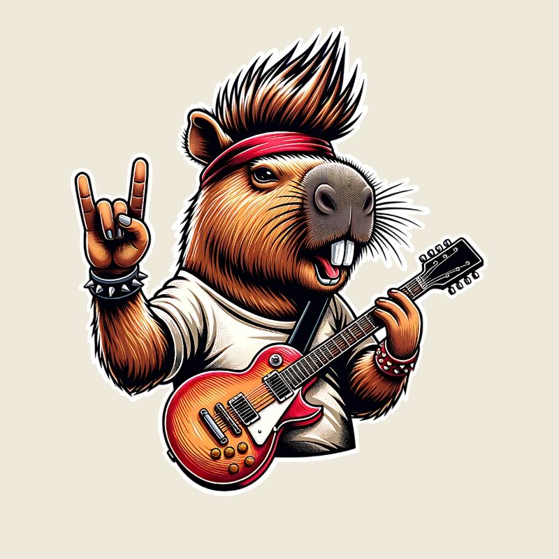 Capybara, guitariste de rock and roll