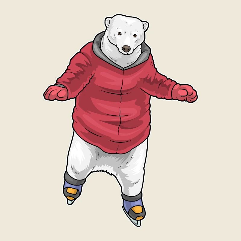 Eisbär Eislaufen Schlittschuhe