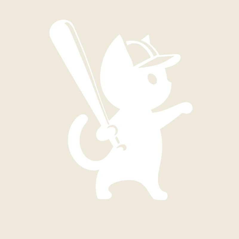 Silhouette minimaliste de joueur de baseball chat