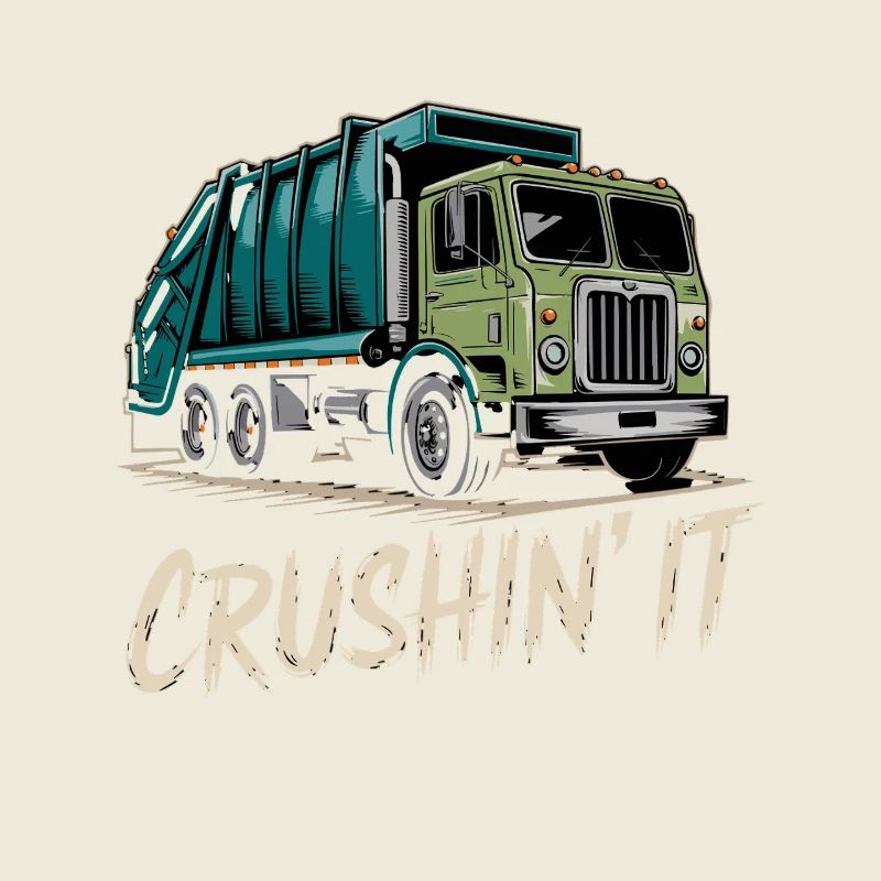 Müllmann Lastwagen Crushin' It Stil