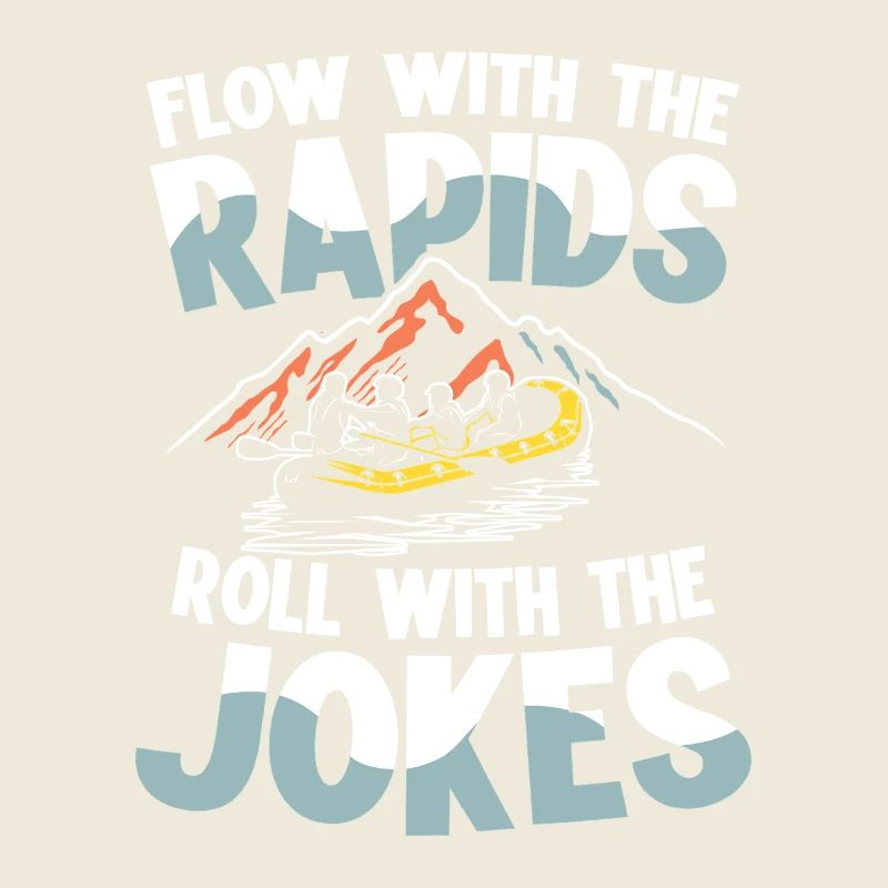 Mit Den Stromschnellen Fließen Roll Mit Den