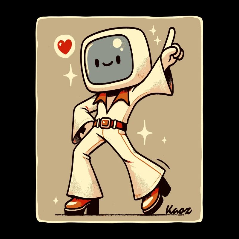 70s Retro Style Tanzfläche: Disco Tänzer