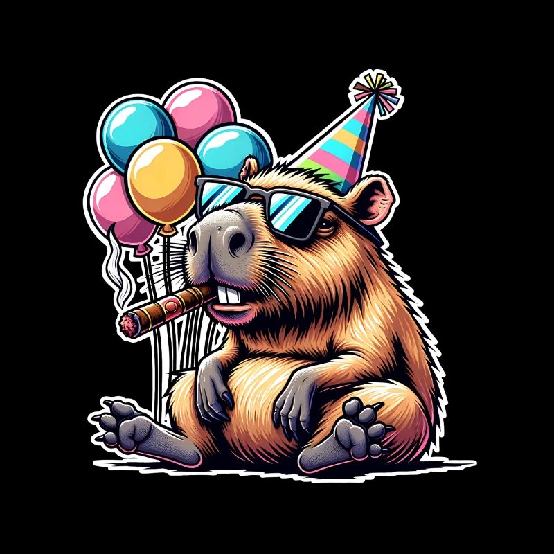 Geburtstag Capybara Party Zigarre Lustig