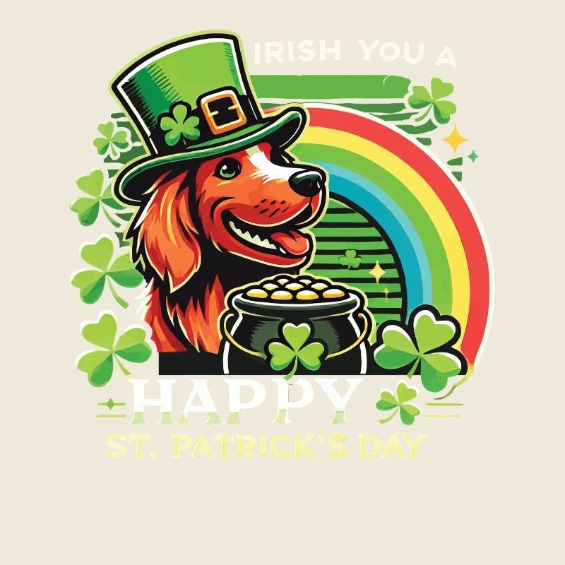 Fröhlichen St. Patrick's Day Hund Regenbogen