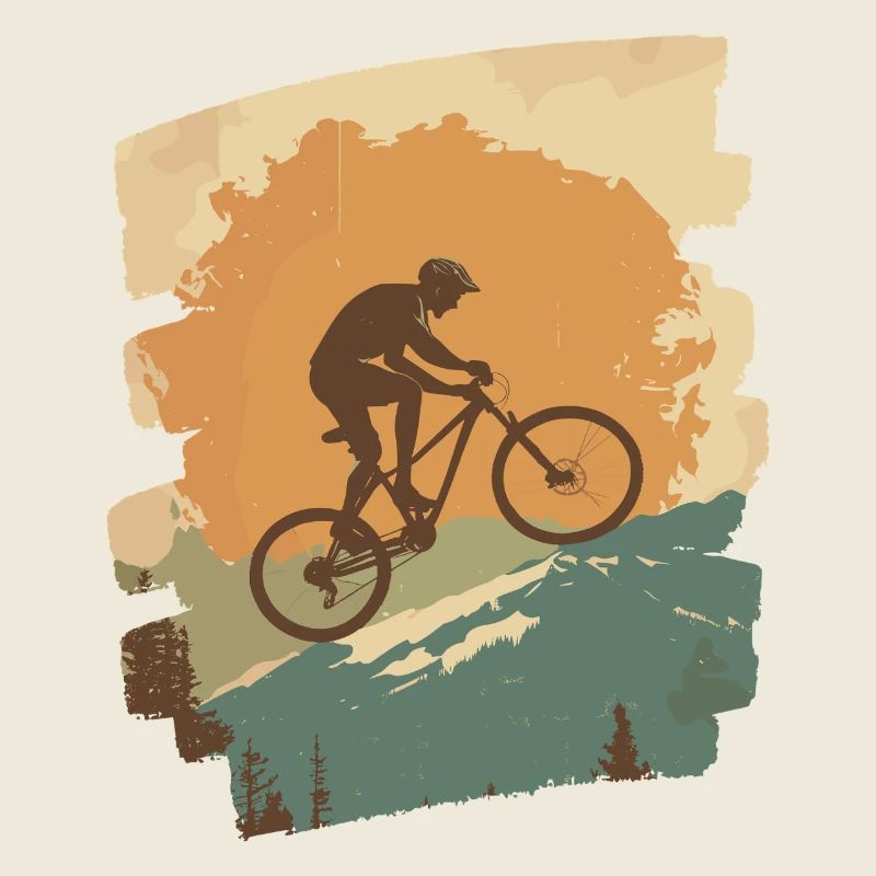 Mountain bikers Downhill Mountains Cycling