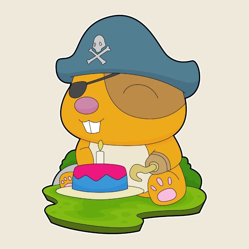 Hamster Anniversaire Pirate