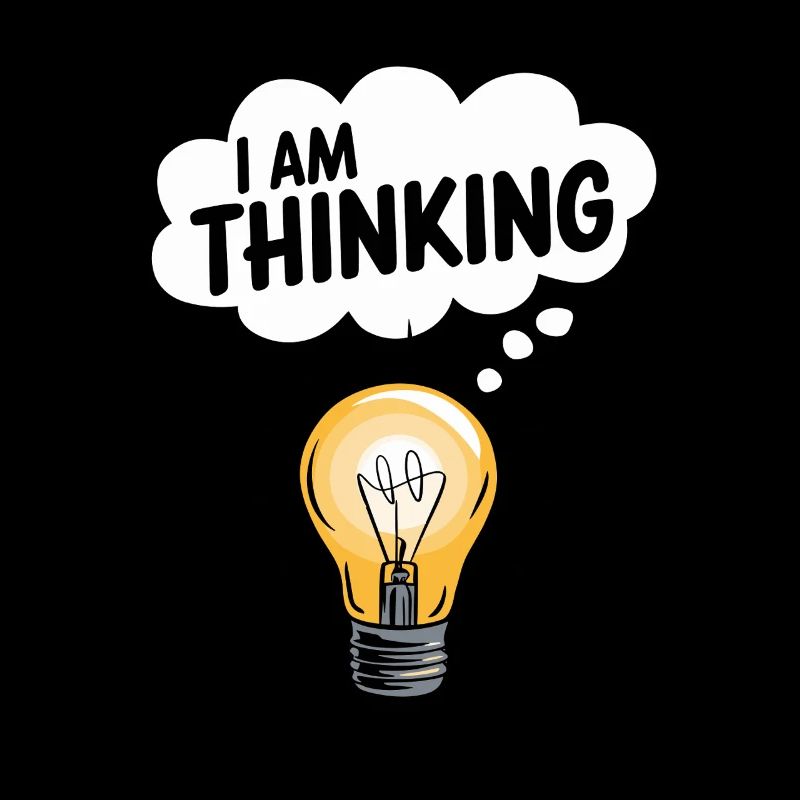 I Am Thinking Light Bulb Thought Cloud Creativity