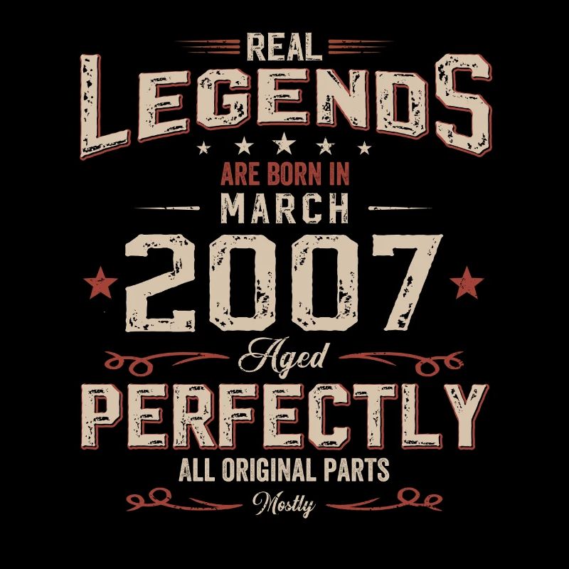 18. Geburtstag Geschenk Mann Vintage März 2007