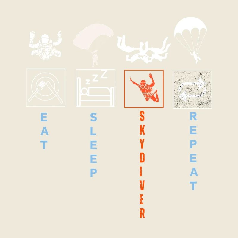 Dynamische Fallschirmspringer-Silhouette Illustration