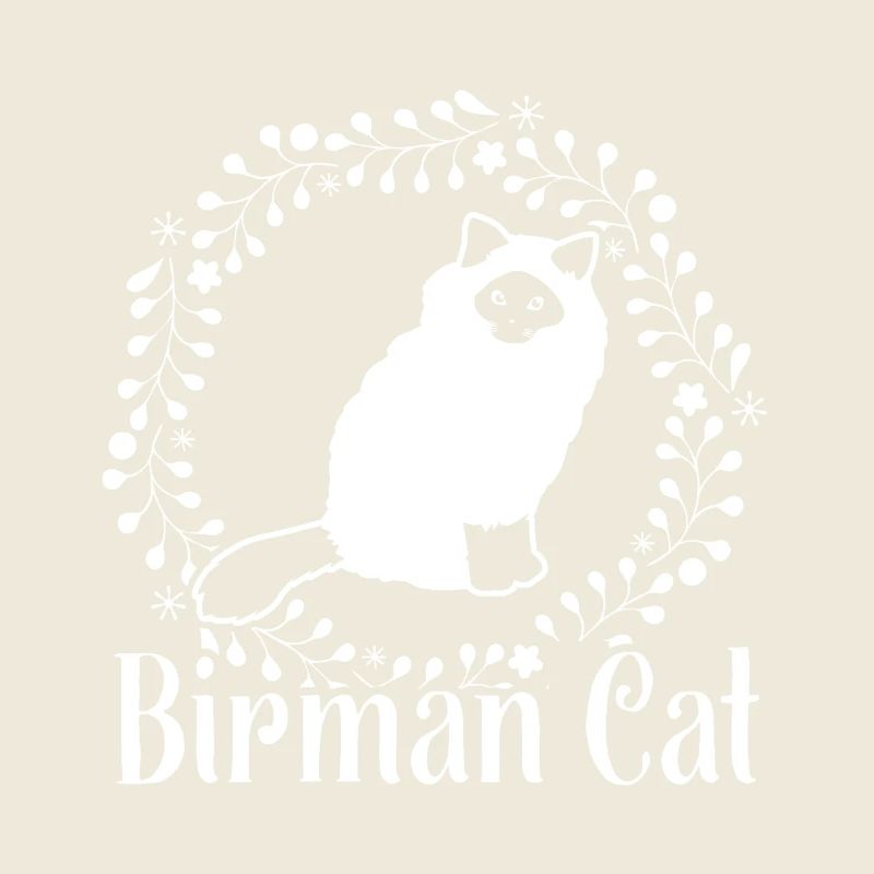 Birman Cat Floral Pattern