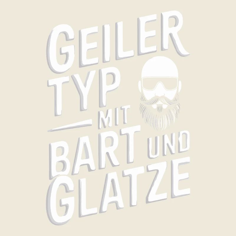 Geiler Typ Mit Bart & Glatze Glatzkopf Bartträger