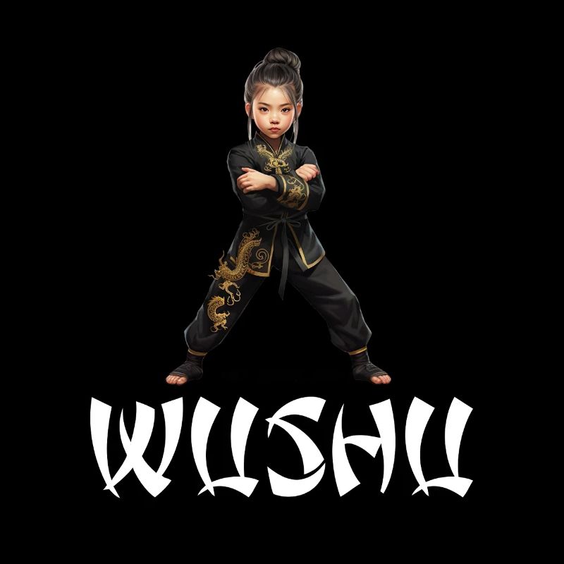 Fier combattant de Wushu avec motif de dragon
