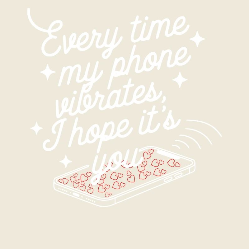 Simple Vibes - Conception de texte de téléphone propre avec des cœurs