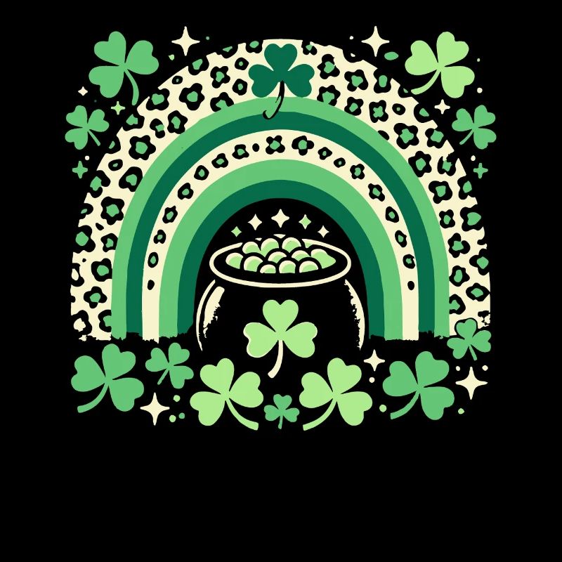 Saint-Patrick arc-en-ciel trèfle chance