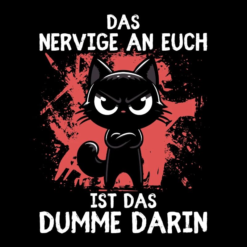 Wütende schwarze Katze – Sag’s ohne Worte
