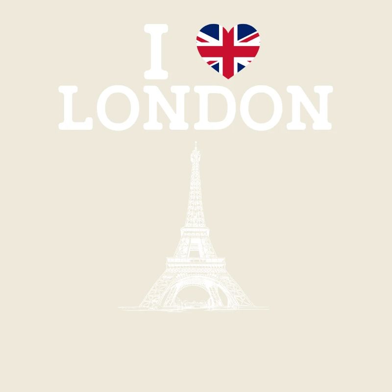 J’aime Londres Tour Eiffel Coeur Flag Lover Jeu de mots