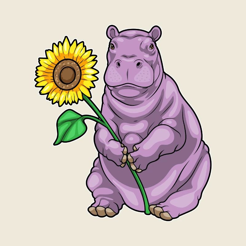 Fleurs de tournesol hippopotame