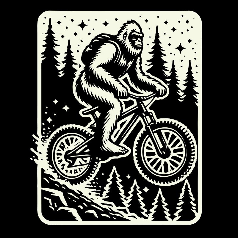 Aventure à vélo avec Bigfoot dans la forêt