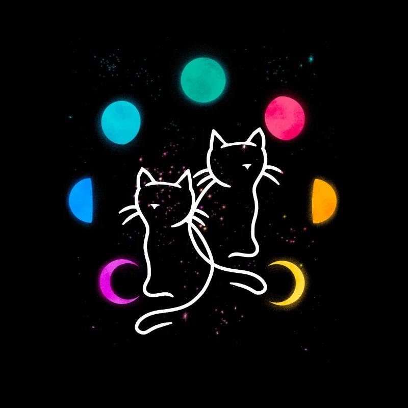 Chats rétro Phase de lune Phases de lune Chat Vintage