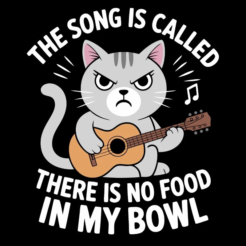 La chanson s’intitule Il n’y a pas de nourriture dans mon bol de chat