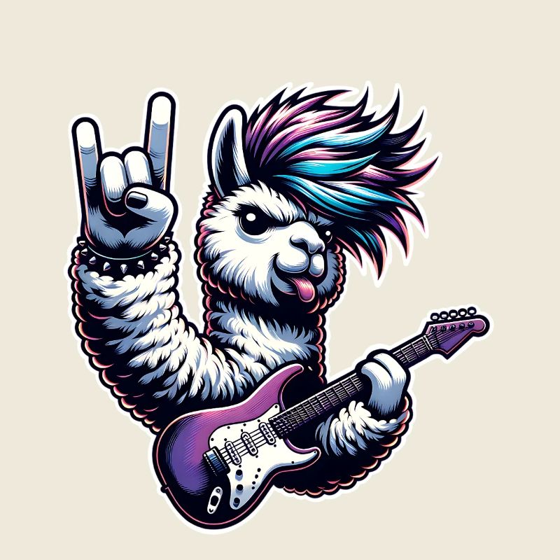 Alpaca Rock and Roll Guitarist