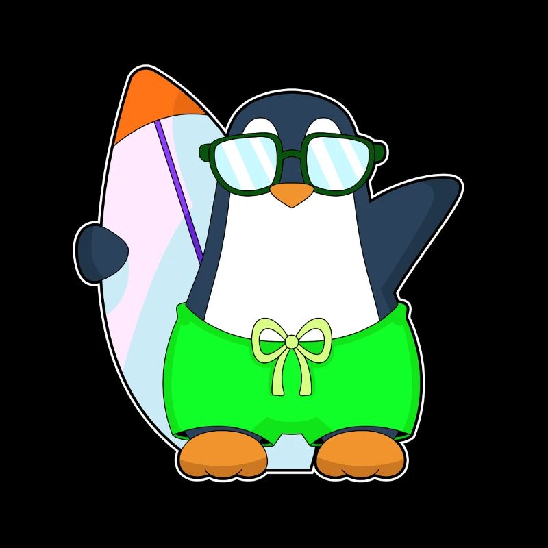 Pinguin Sommer Surfbrett