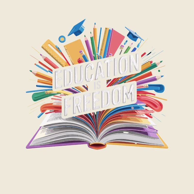 Education is freedom creative representation for