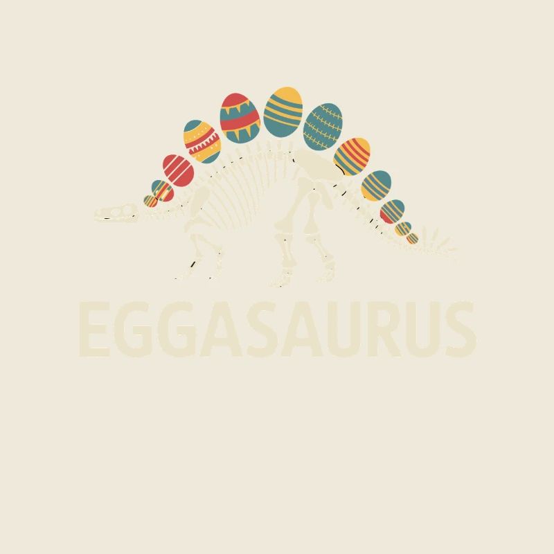 Squelette de dinosaure Eggasaurus avec des œufs de Pâques