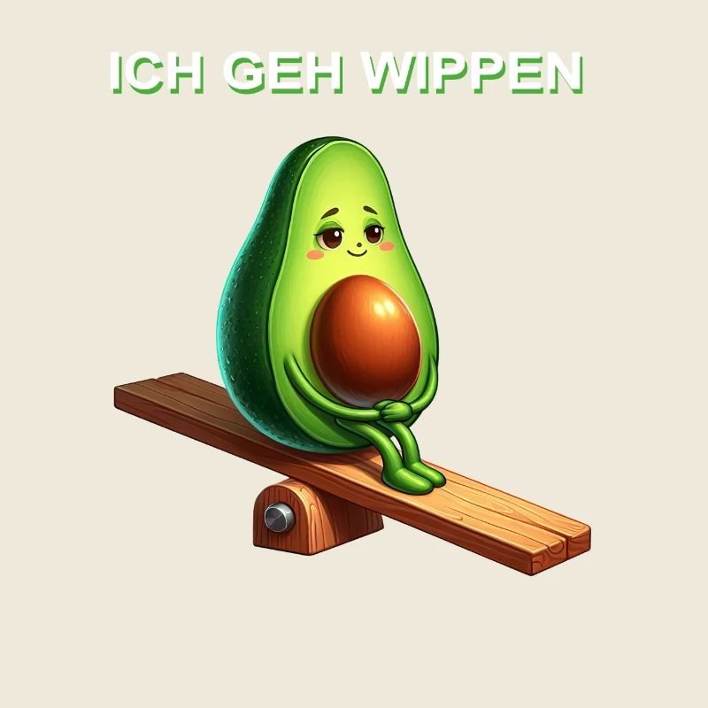 Avocado Rocker Comic Cute Vegan Saying