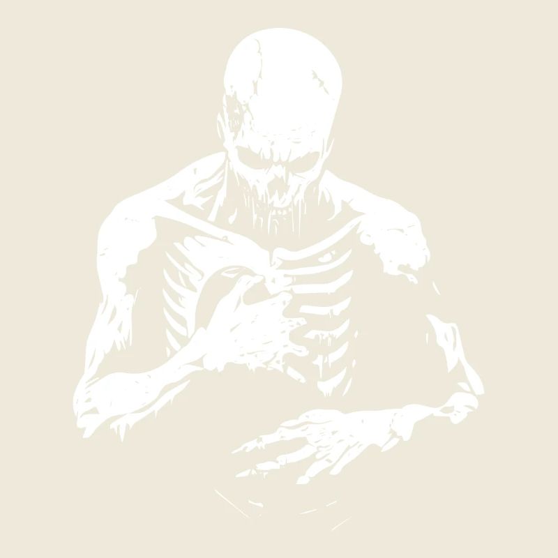 Zerfallender Zombie greift in Brustkorb