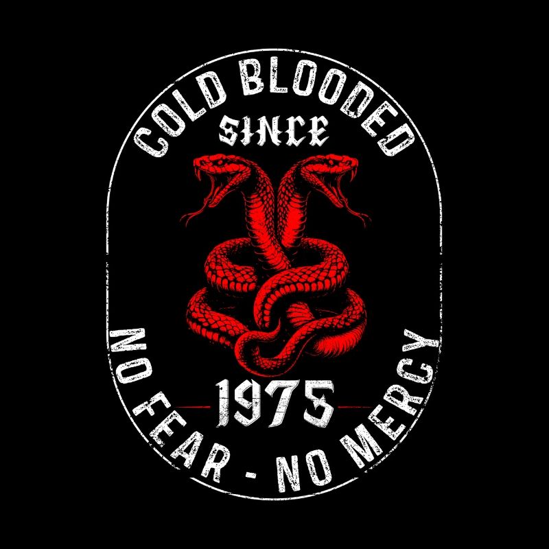 Depuis 1975 - Design de serpent cobra rouge | Pas de peur, pas de