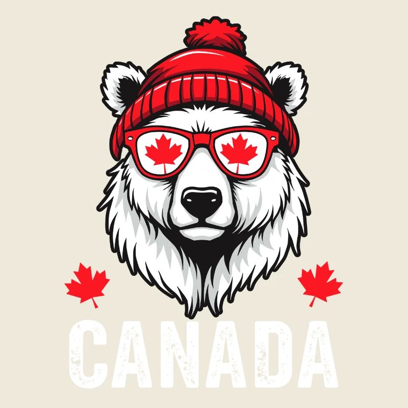 Canada Bear with Cap and Maple Style