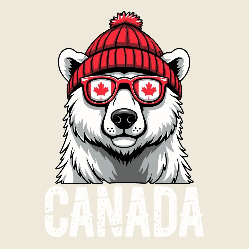 Ours du Canada avec chapeau et style érable