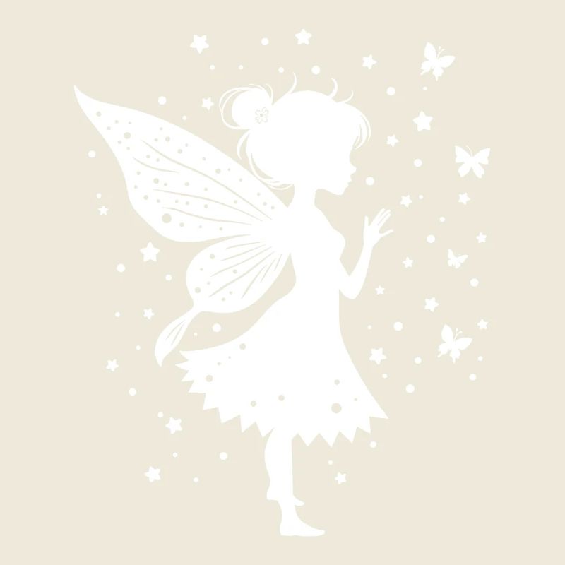 Fée magique avec des fleurs et des papillons