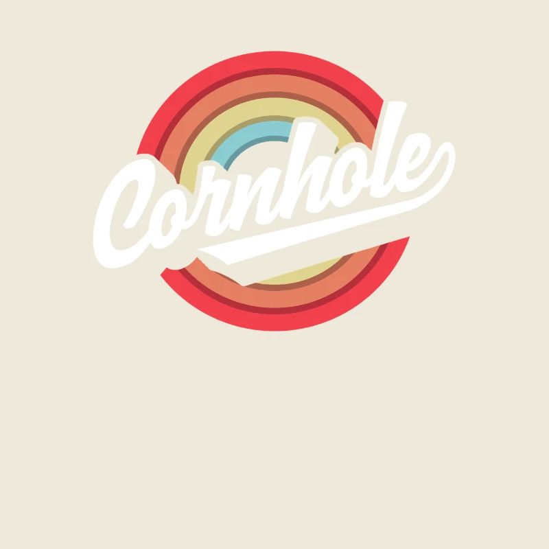 Cornhole Player Retro Circle Design