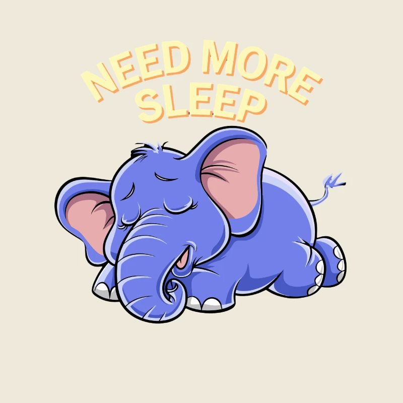 Cute sleeping elephant looking for more sleep