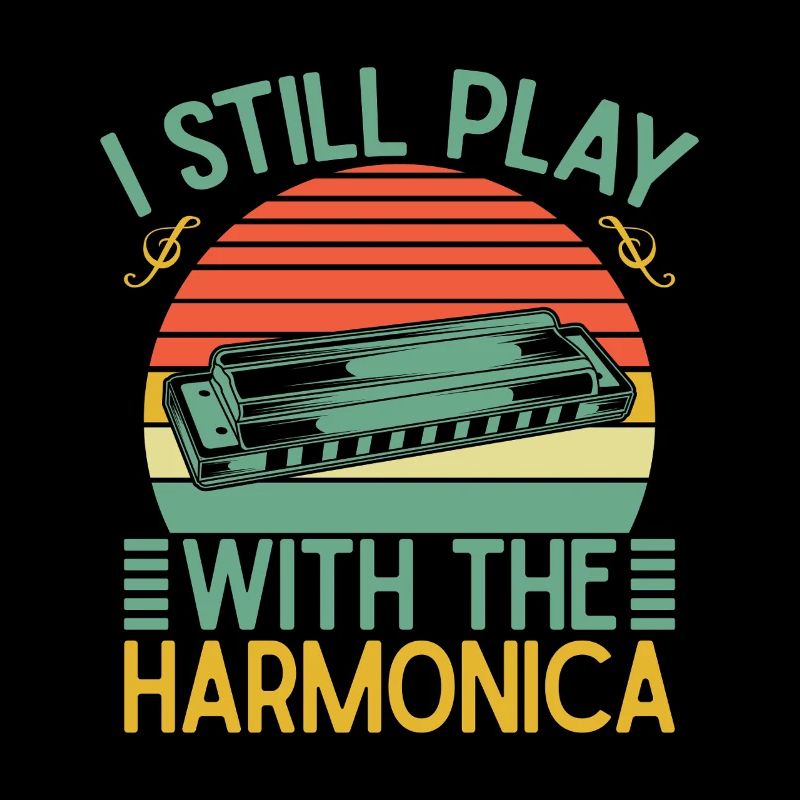 Funny Harmonica Player Still Play With Harmonica