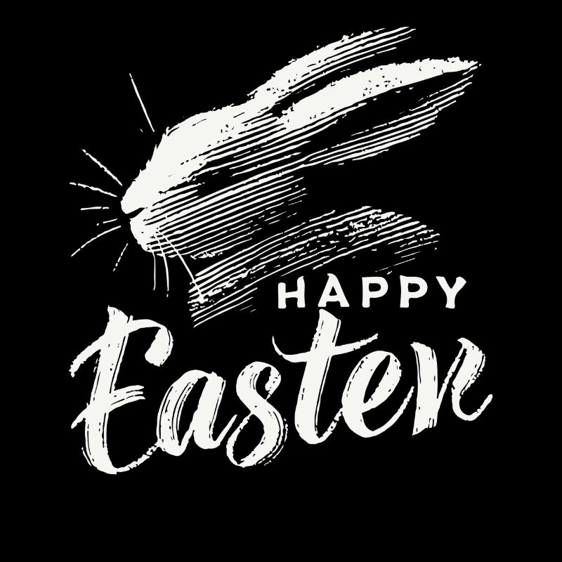 Lapin de Pâques Vintage Happy Easter Design