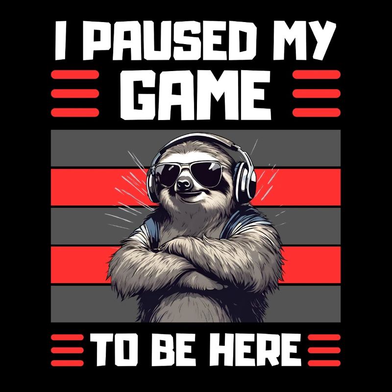 Funny Sloth Gamer Design