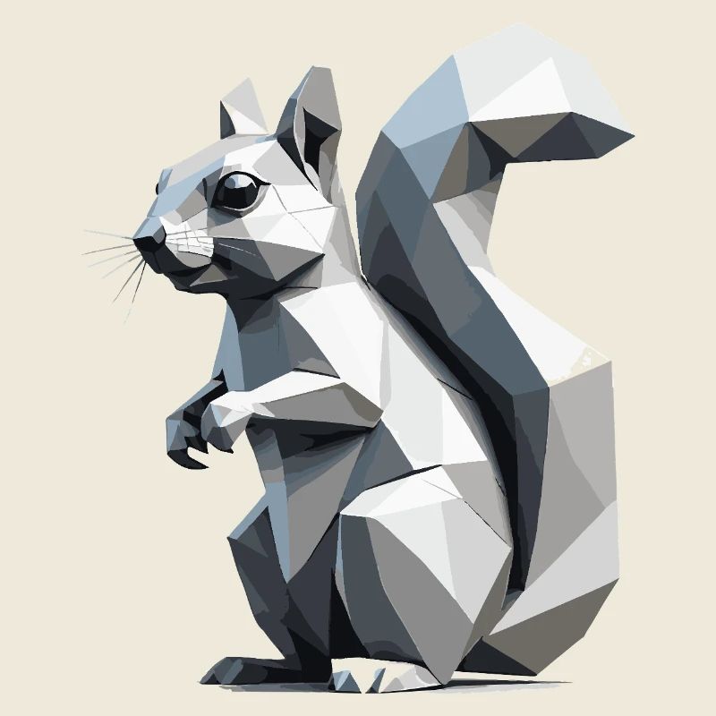 Écureuil - Mignon design de polygone bas