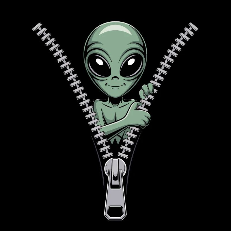 Drôle de look de fermeture éclair extraterrestre