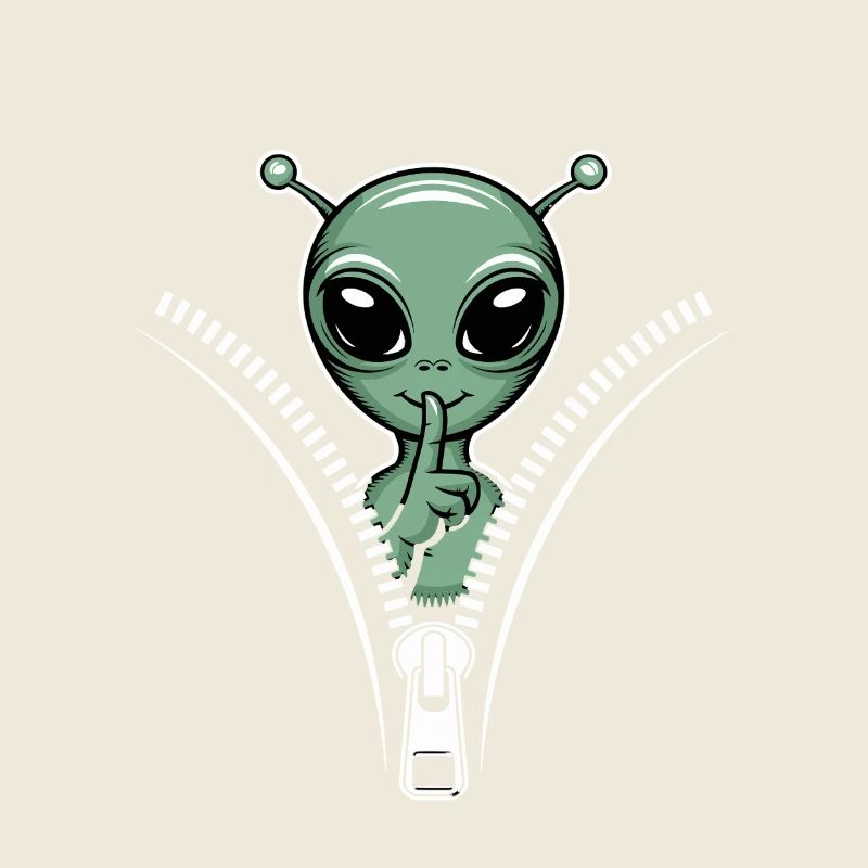 Drôle d’extraterrestre avec conception de fermeture éclair