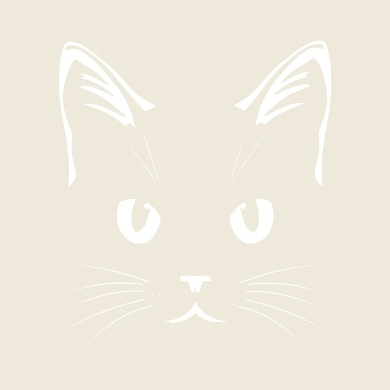 Visage de chat blanc – Conception d’art au trait