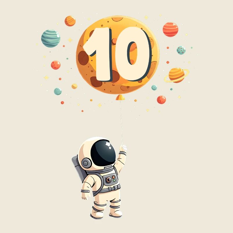 Astronaute mignon 10e anniversaire garçon espace
