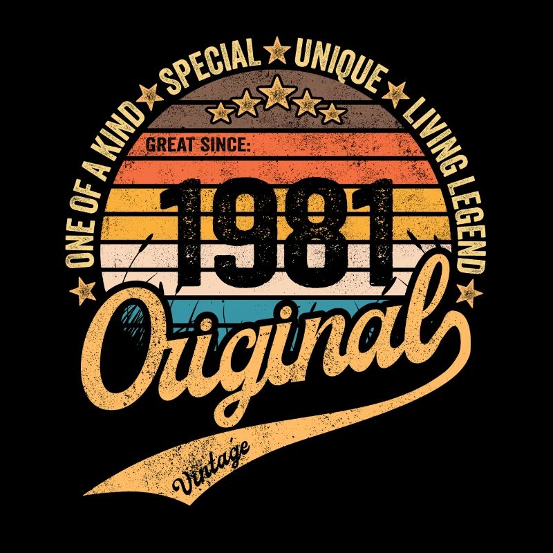 Rétro Vintage né en 1981 Millésime 1981