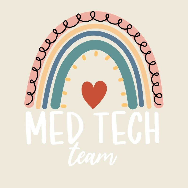 Med Tech Team Boho Rainbow Funny Medical Lab