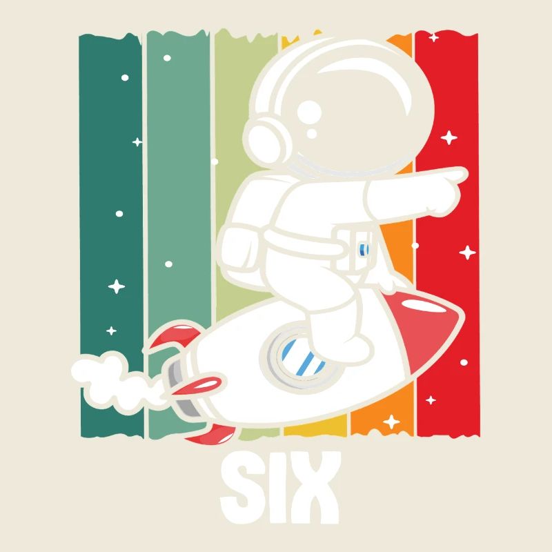 Retro style astronaut for six-year-old