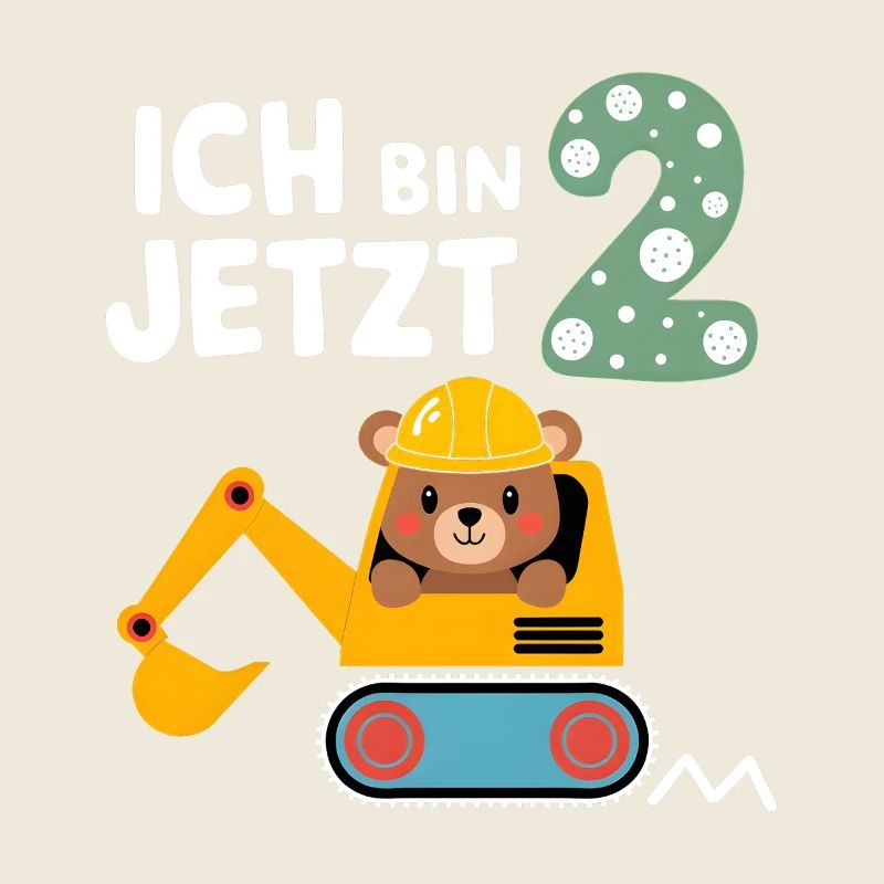 Ich bin jetzt 2 Bagger Bär 2. Geburtstag