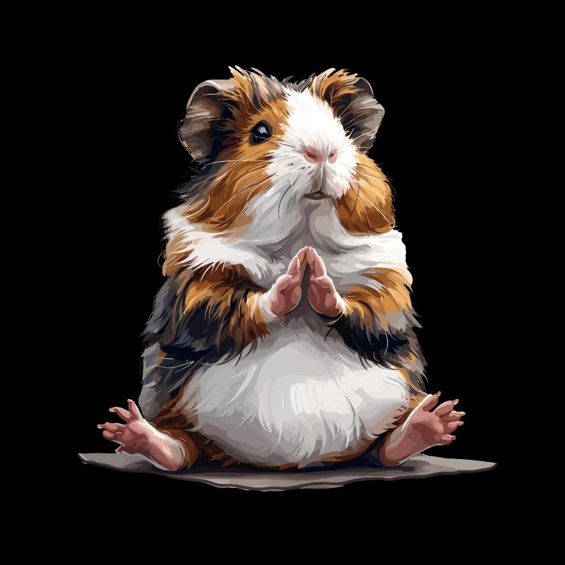Meditating guinea pig yoga relaxation